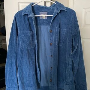 L.L. Bean Blue Corduroy Button Up Jacket